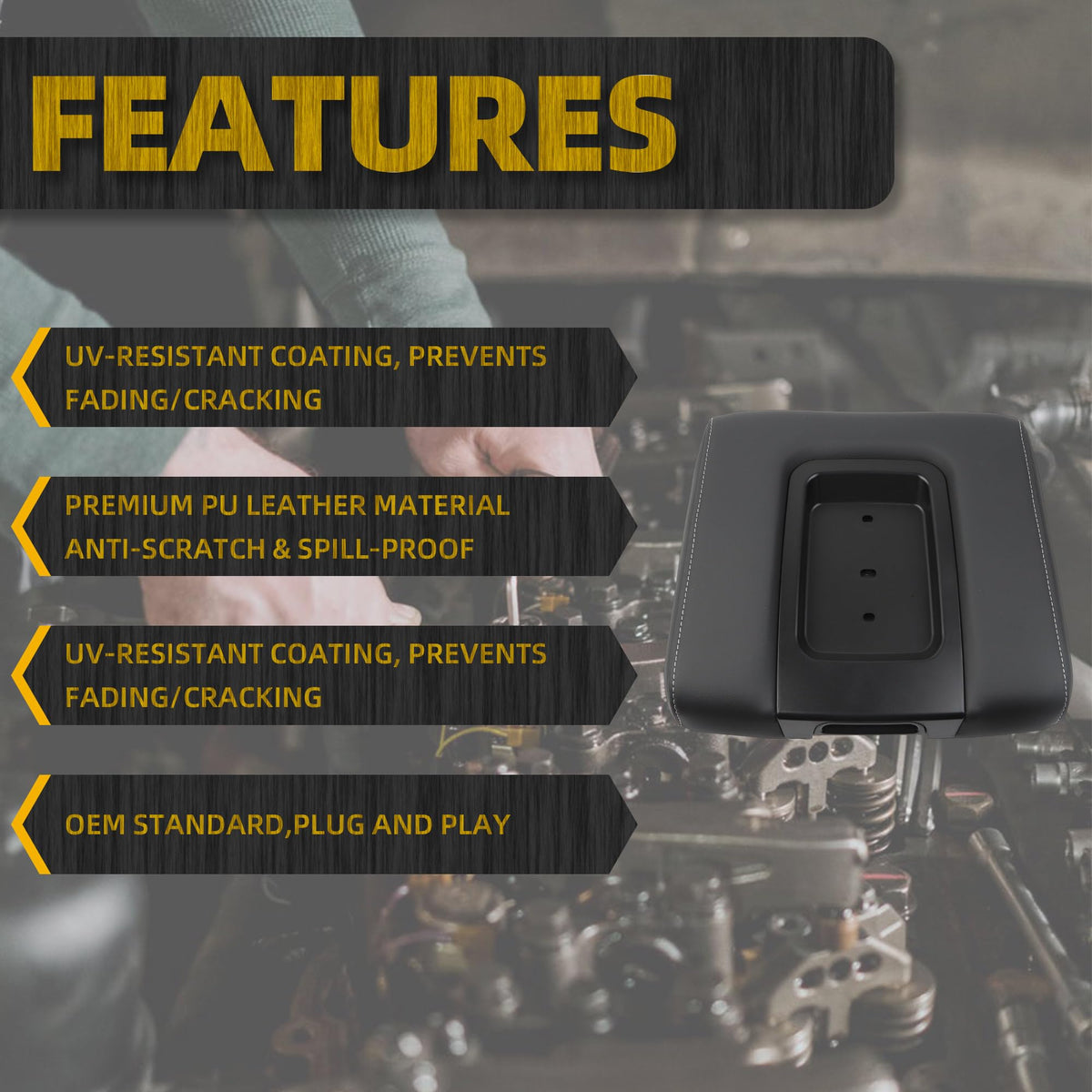 Dasbecan mounted in vehicle console demonstrating direct-fit restored comfort benefit