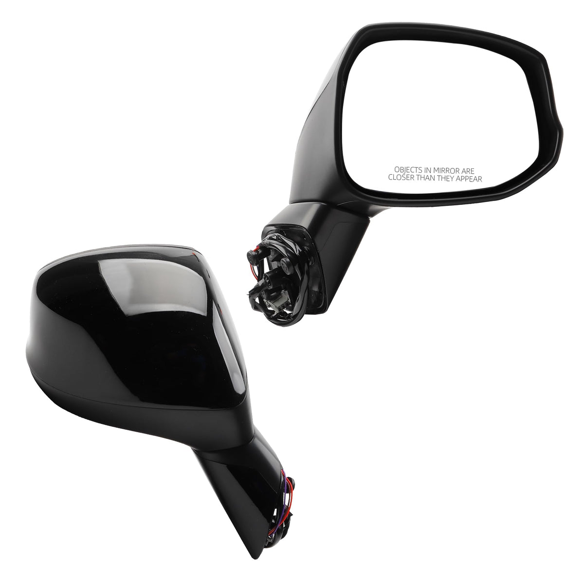 Dasbecan front view showing mirror housing and clear glass for precise fit