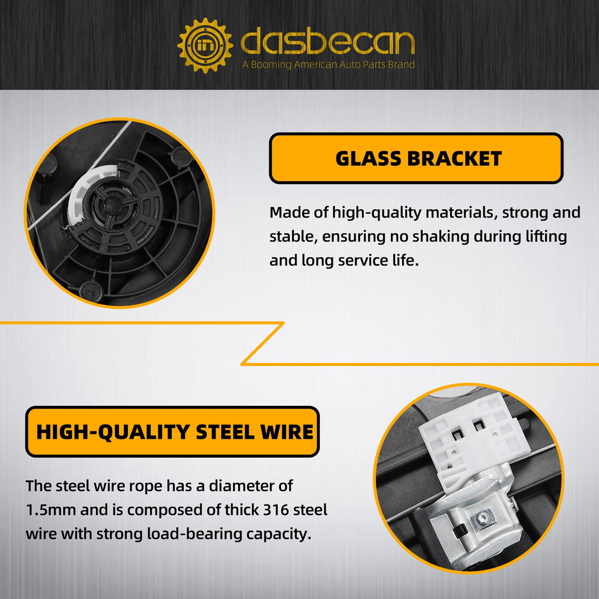 Dasbecan side profile showing mounting points for accurate alignment