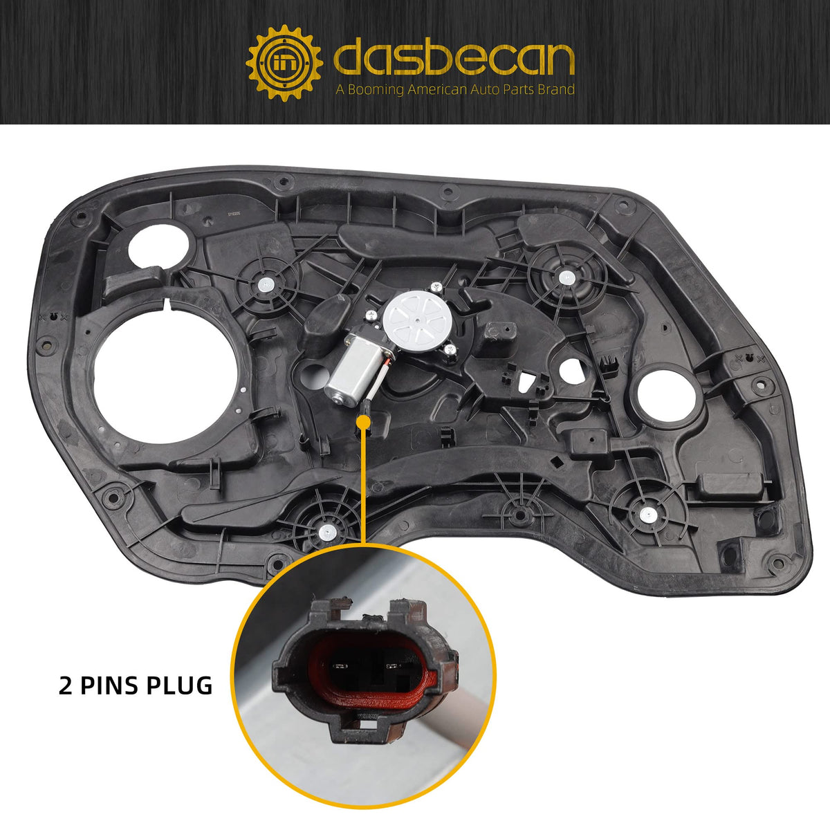 Dasbecan regulator 2-pin connector detail ensuring correct electrical compatibility