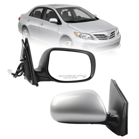 Dasbecan right mirror front view showing silver finish and fit benefits