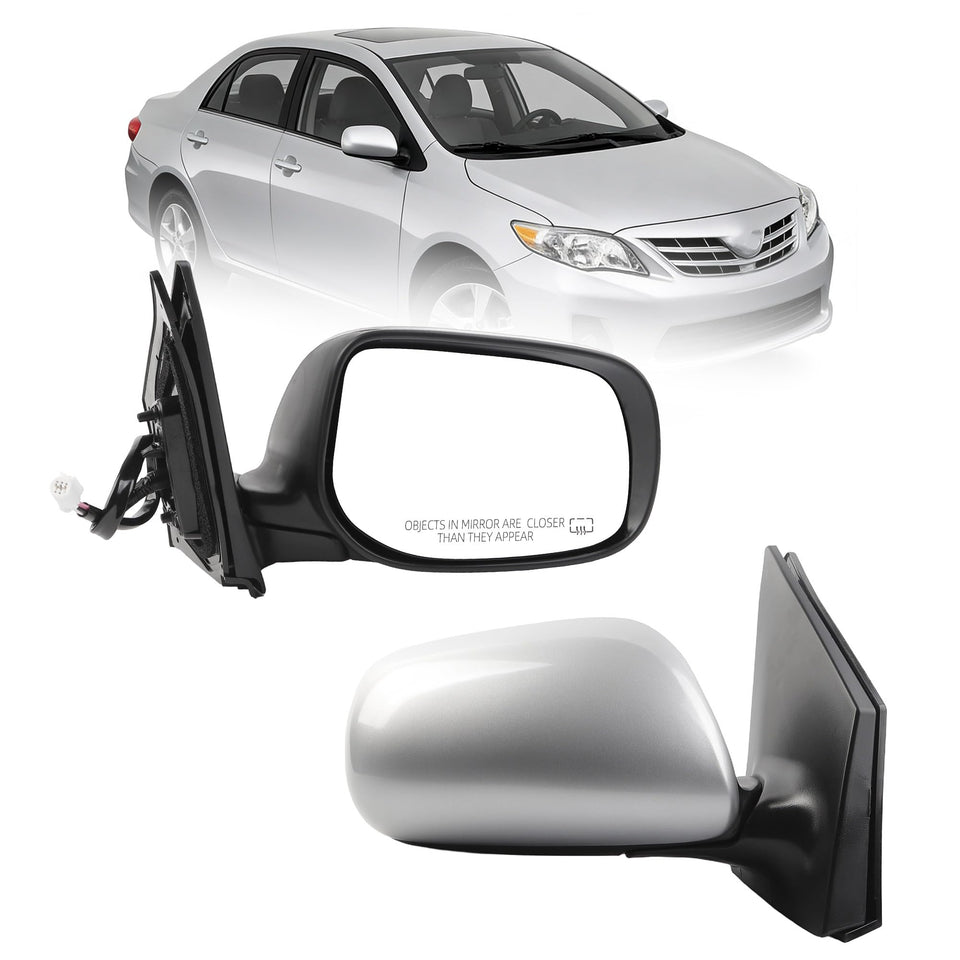 Dasbecan right mirror front view showing silver finish and fit benefits