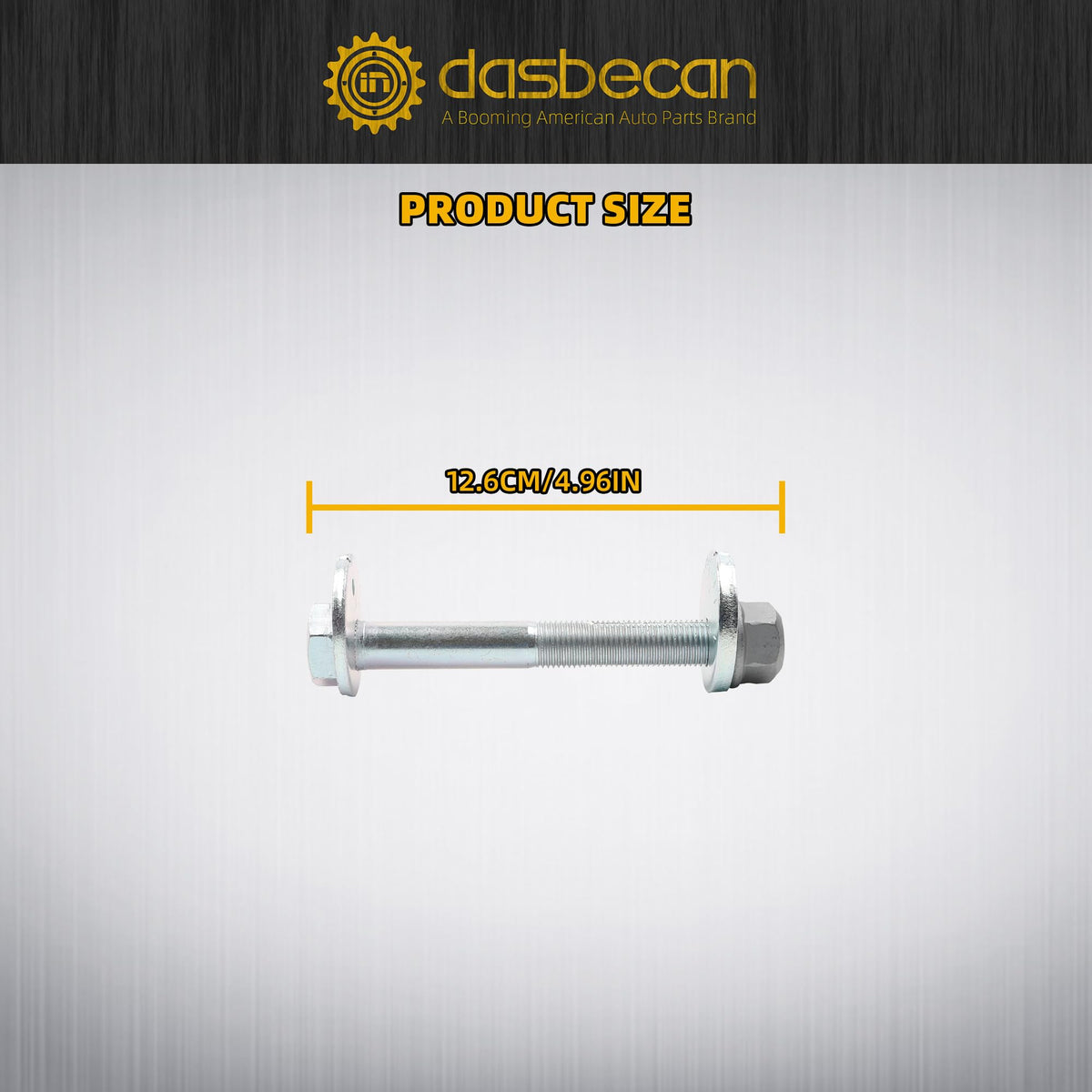 Dasbecan side profile of bolt head showing slot and adjustment surface for easy installation