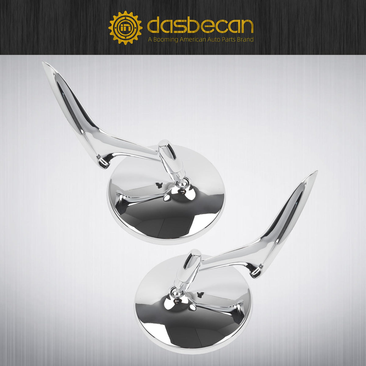Dasbecan mirror next to a ruler showing precise scale and fitment benefit