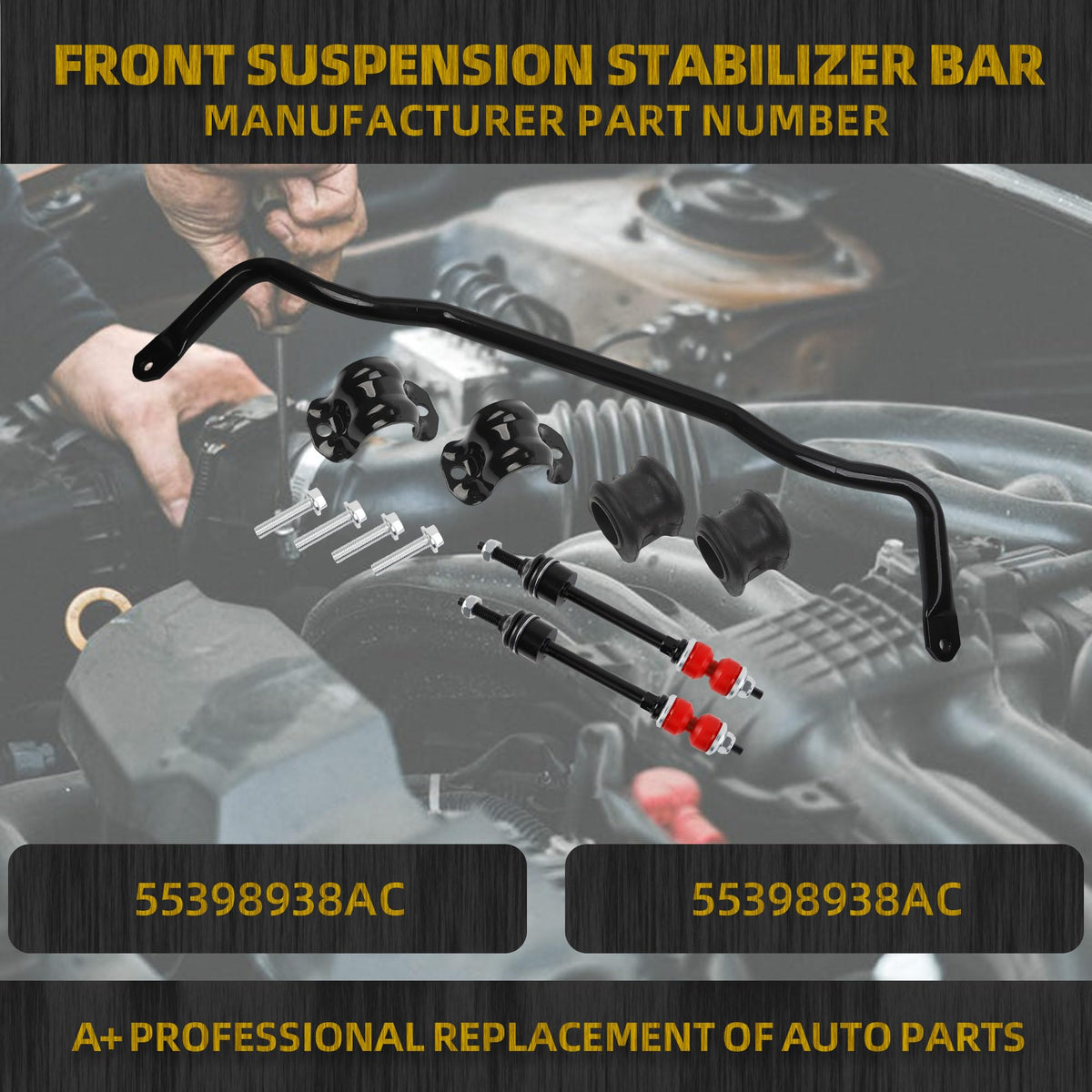 Close-up of Dasbecan stabilizer bar welds and finish, demonstrating corrosion resistance