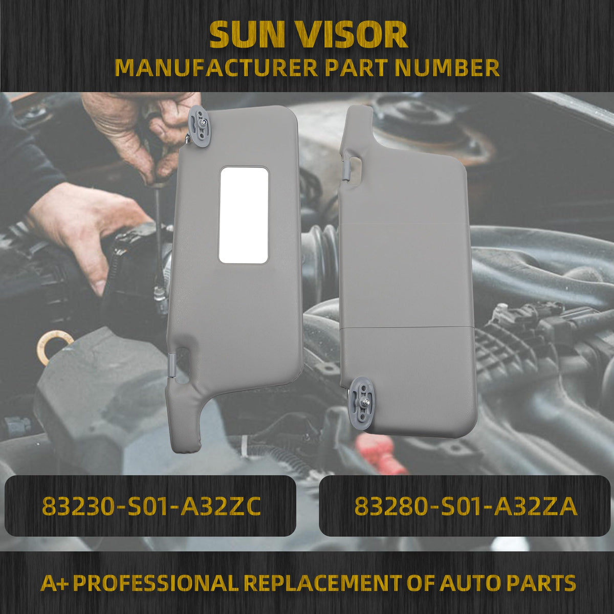 Dasbecan sun visor back view showing mounting hardware and secure attachment