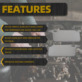 Dasbecan sun visor close-up texture showing durable upholstery and OEM match