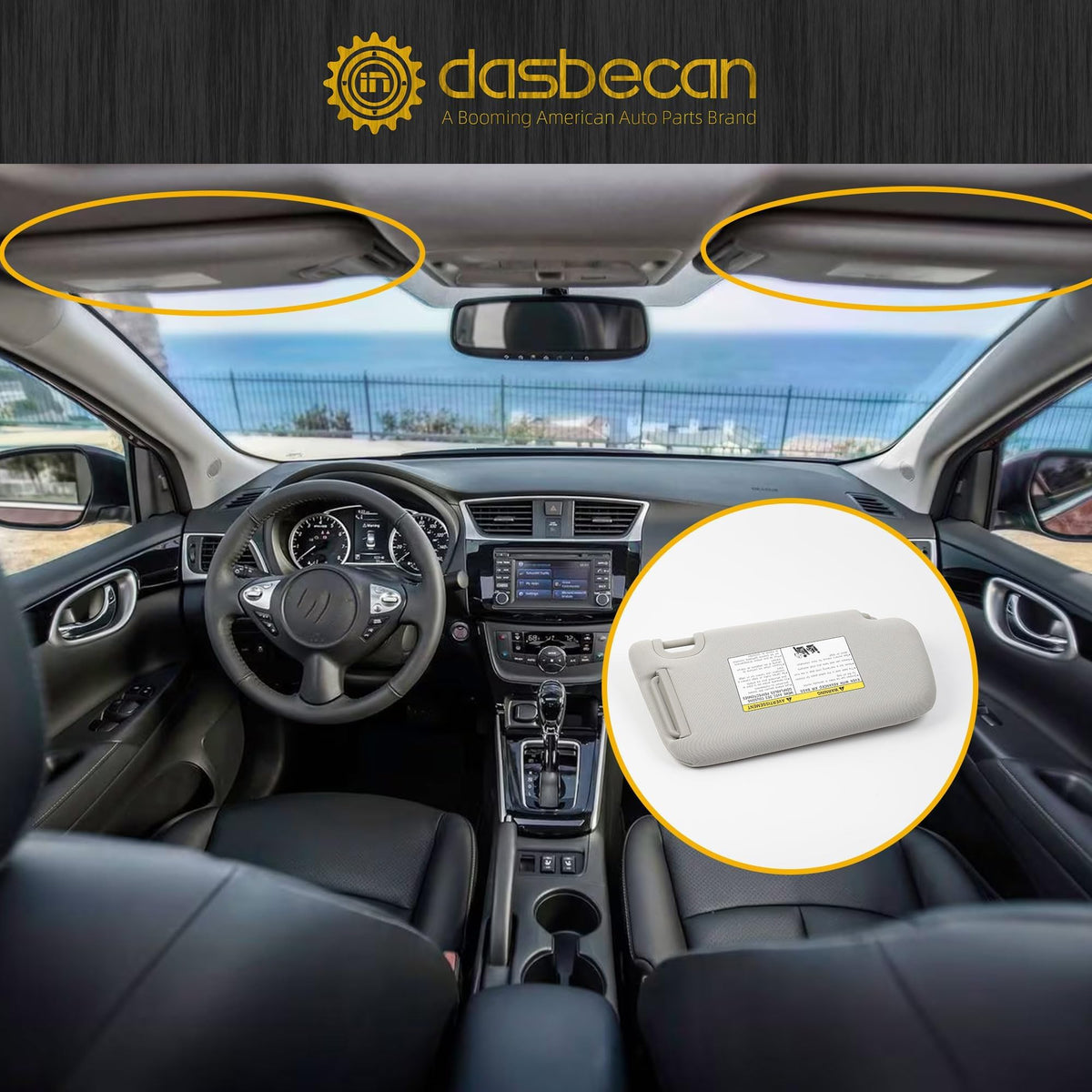 Dasbecan boxed visor and contents showing single gray replacement included