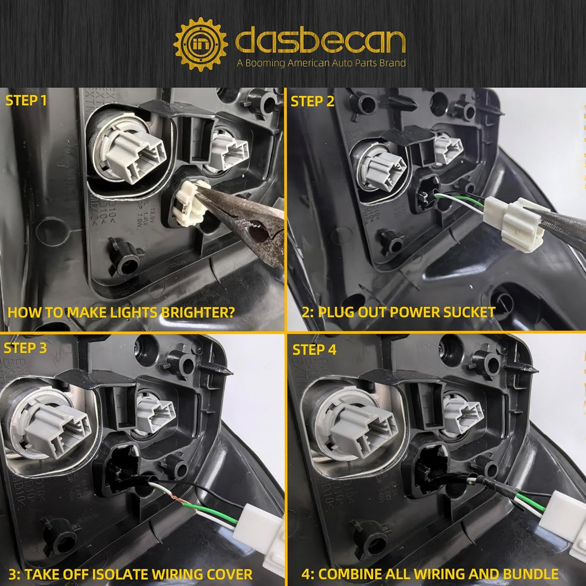 Dasbecan tail light seal close-up highlighting dust and water protection