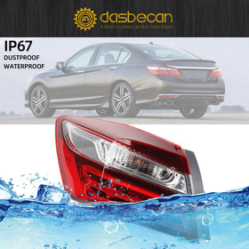 Dasbecan tail light lit at night showing improved rear visibility