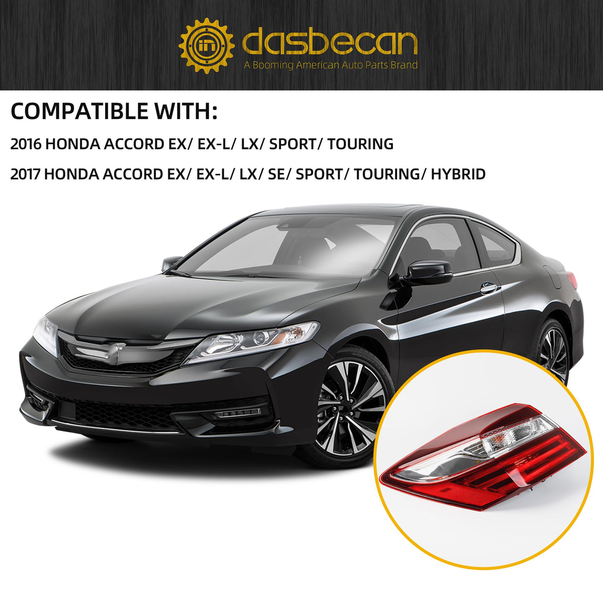 Dasbecan tail light next to ruler illustrating precise dimensions and fit