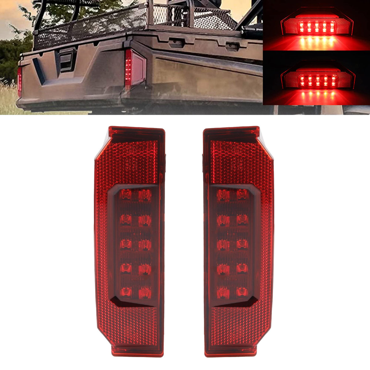 Dasbecan front view tail lights showing fit and finish for easy replacement