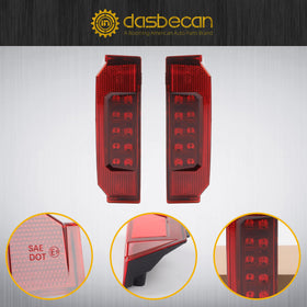 Dasbecan tail lights beside ruler illustrating compact size and scale