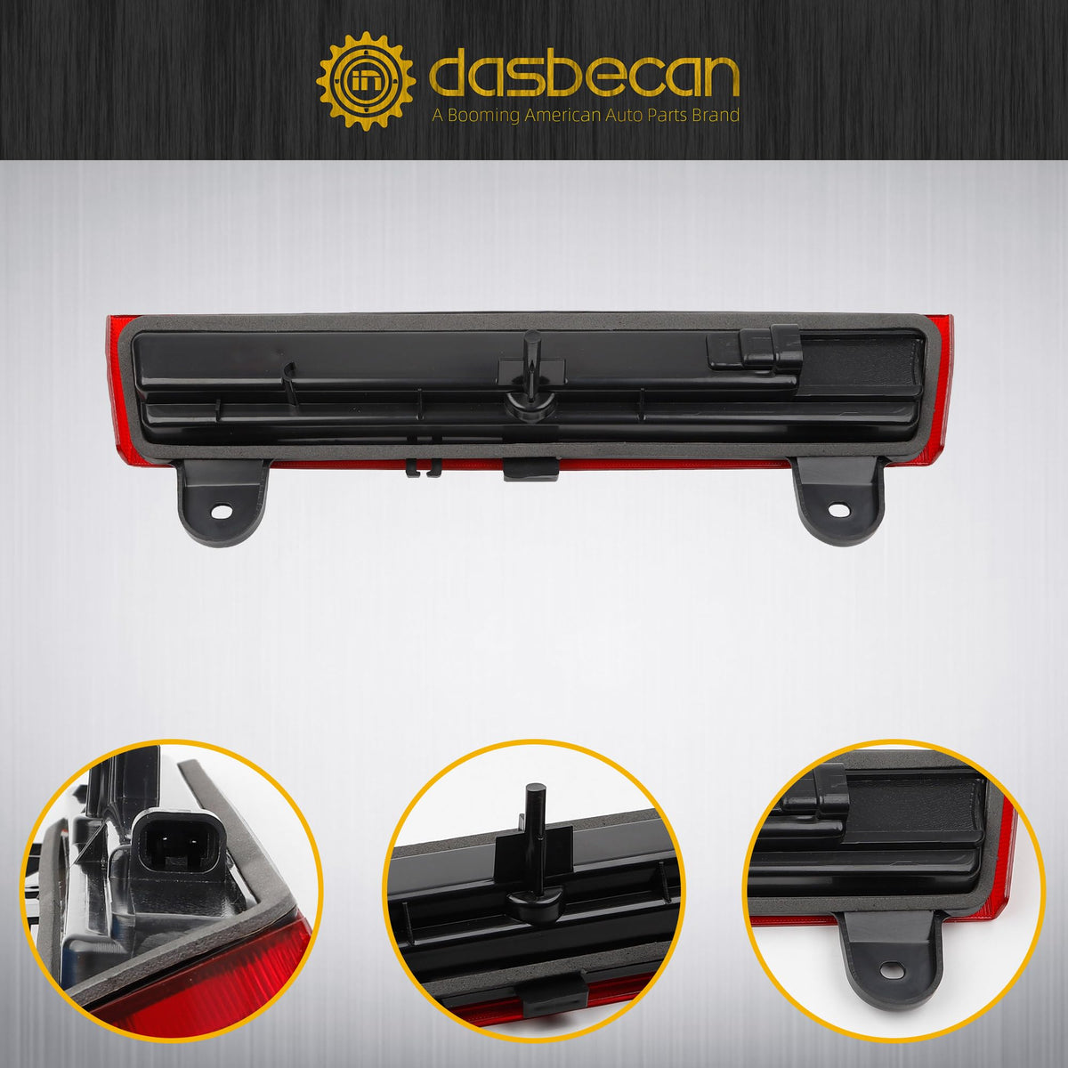 Dasbecan illuminated at night showing improved rear visibility benefit