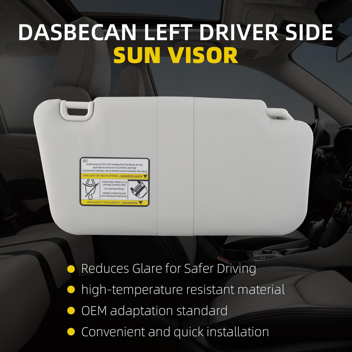 Dasbecan visor installed in Forester demonstrating correct alignment benefit