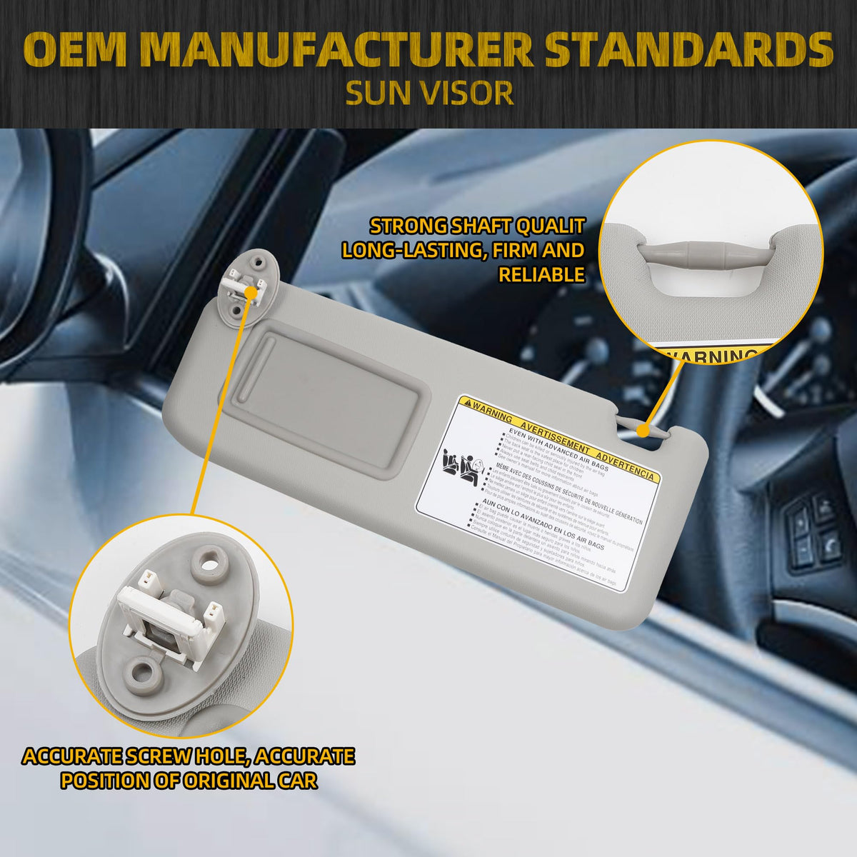 Dasbecan visor installed in RAV4 interior demonstrating restored shade