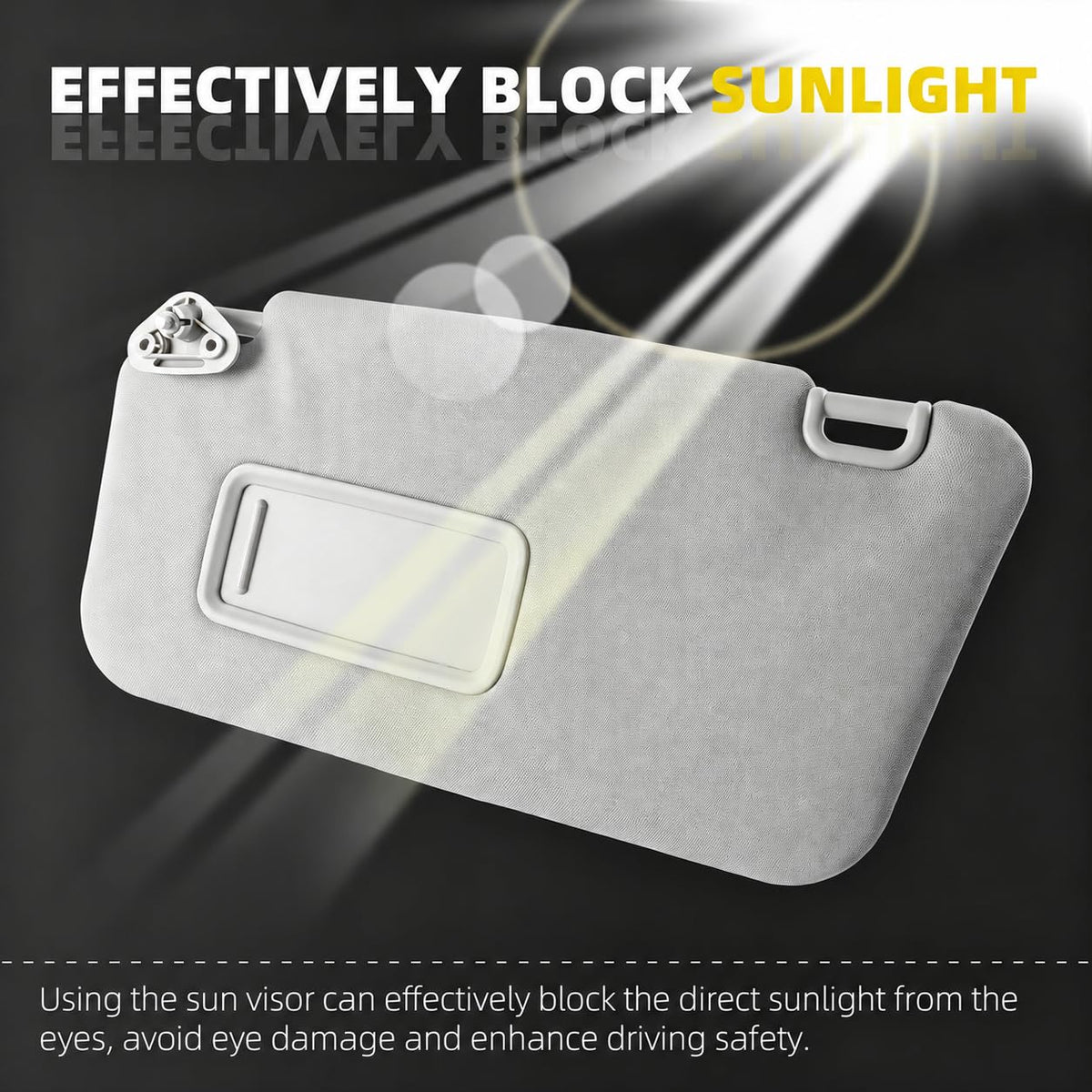 Dasbecan visor pivot detail showing durable hinge for smooth operation