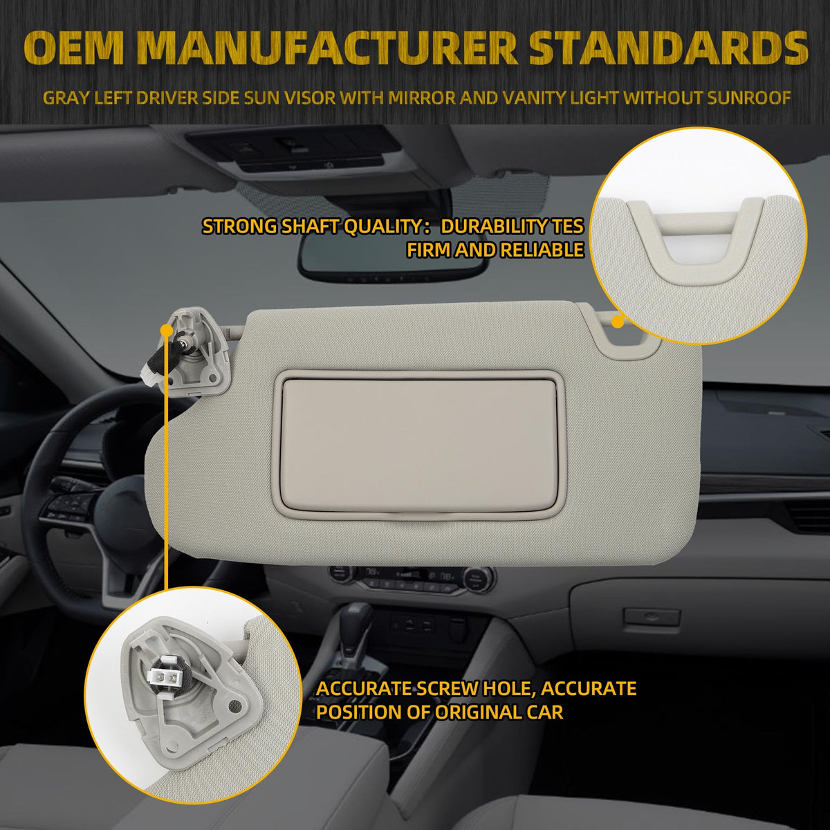 Dasbecan visor backside mounting points for secure installation