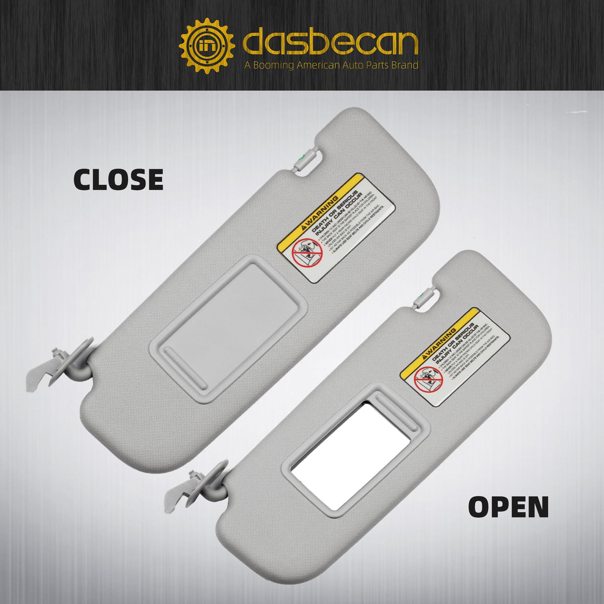 Dasbecan visor hinge detail highlighting secure mount and smooth movement