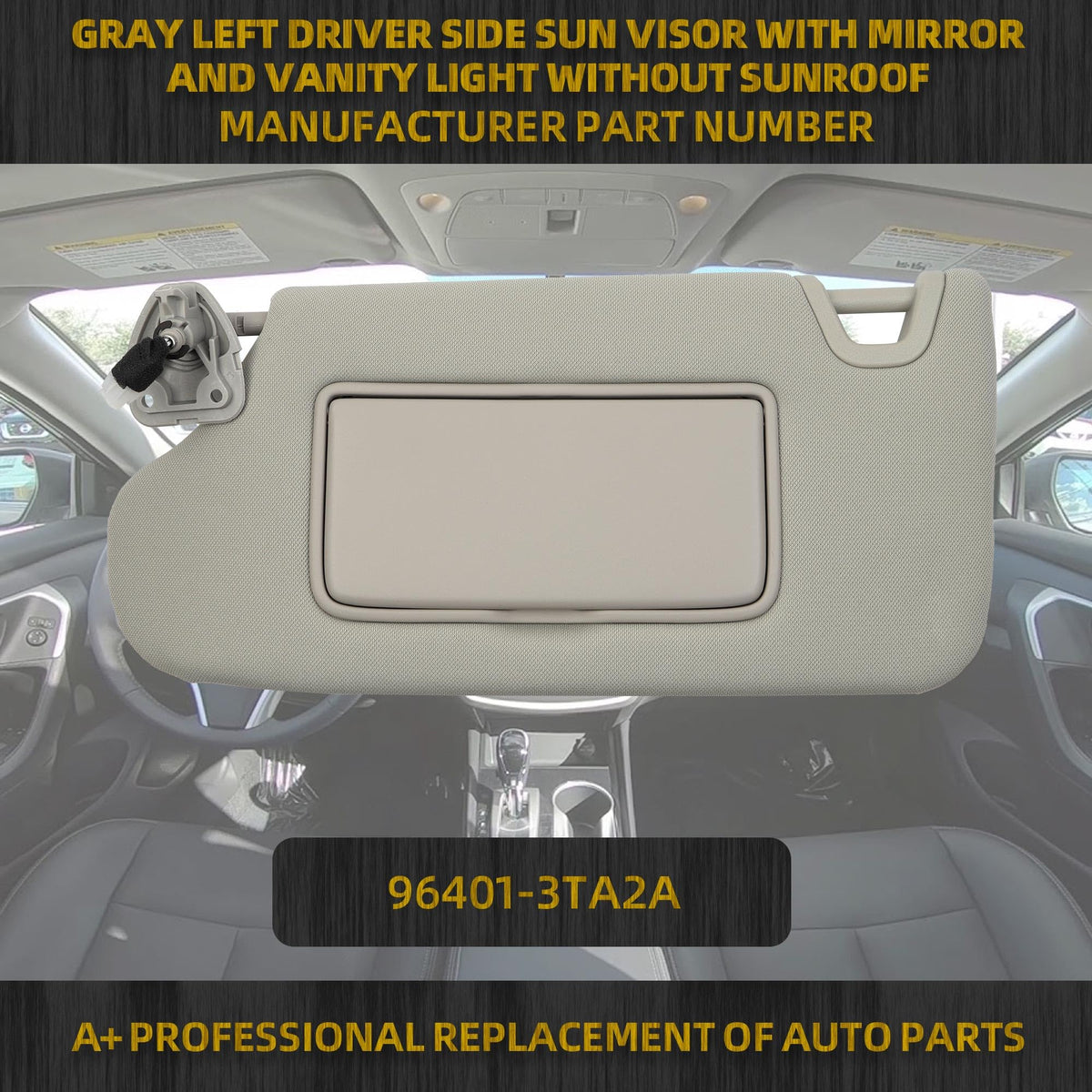 Dasbecan visor mirror and vanity light closeup for convenient illumination