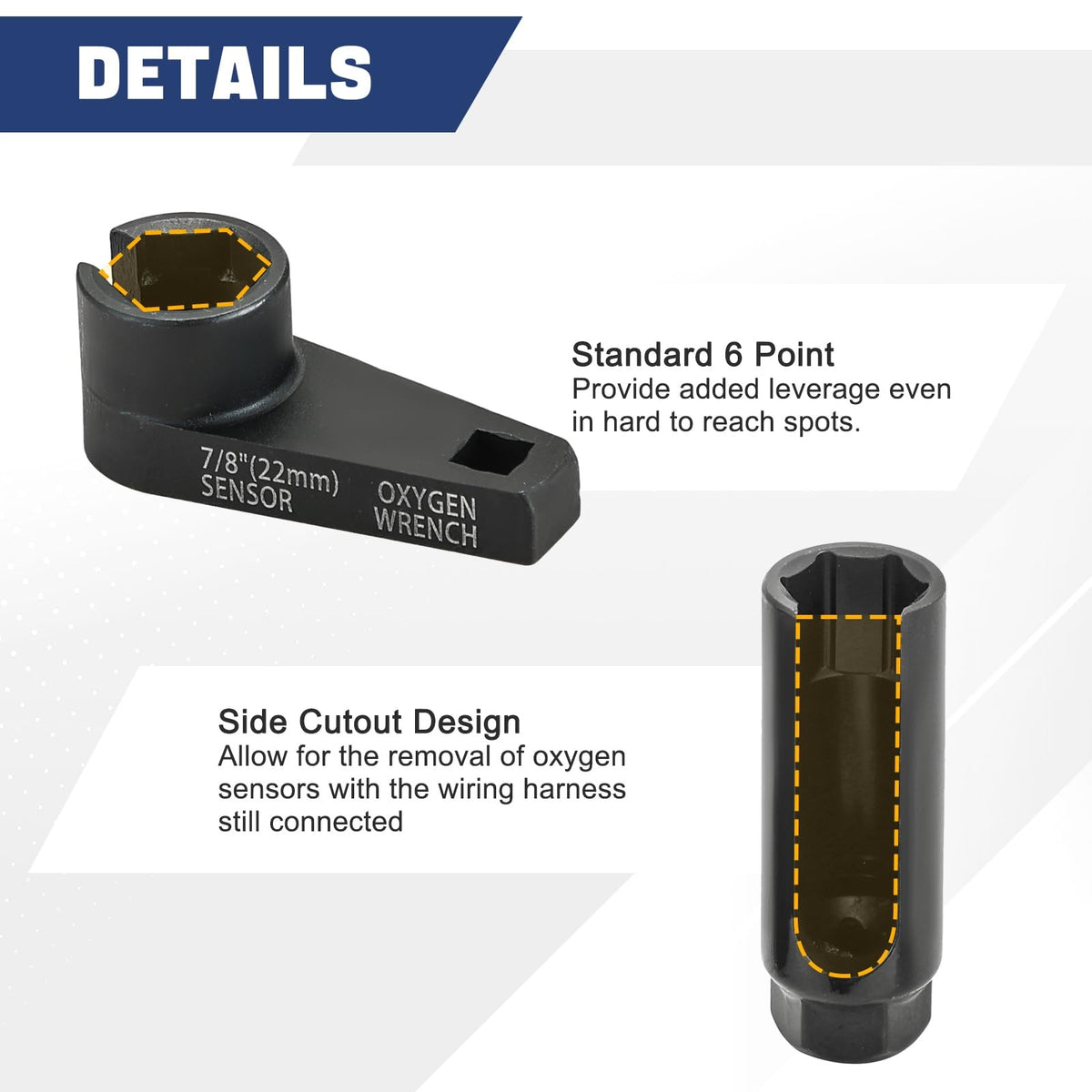 DASBET socket being used to remove an oxygen sensor demonstrating easy access in tight spaces