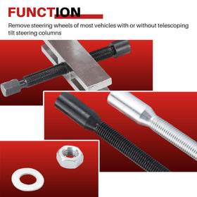 DASBET steering wheel locking plate depressor tool showing safe airbag access