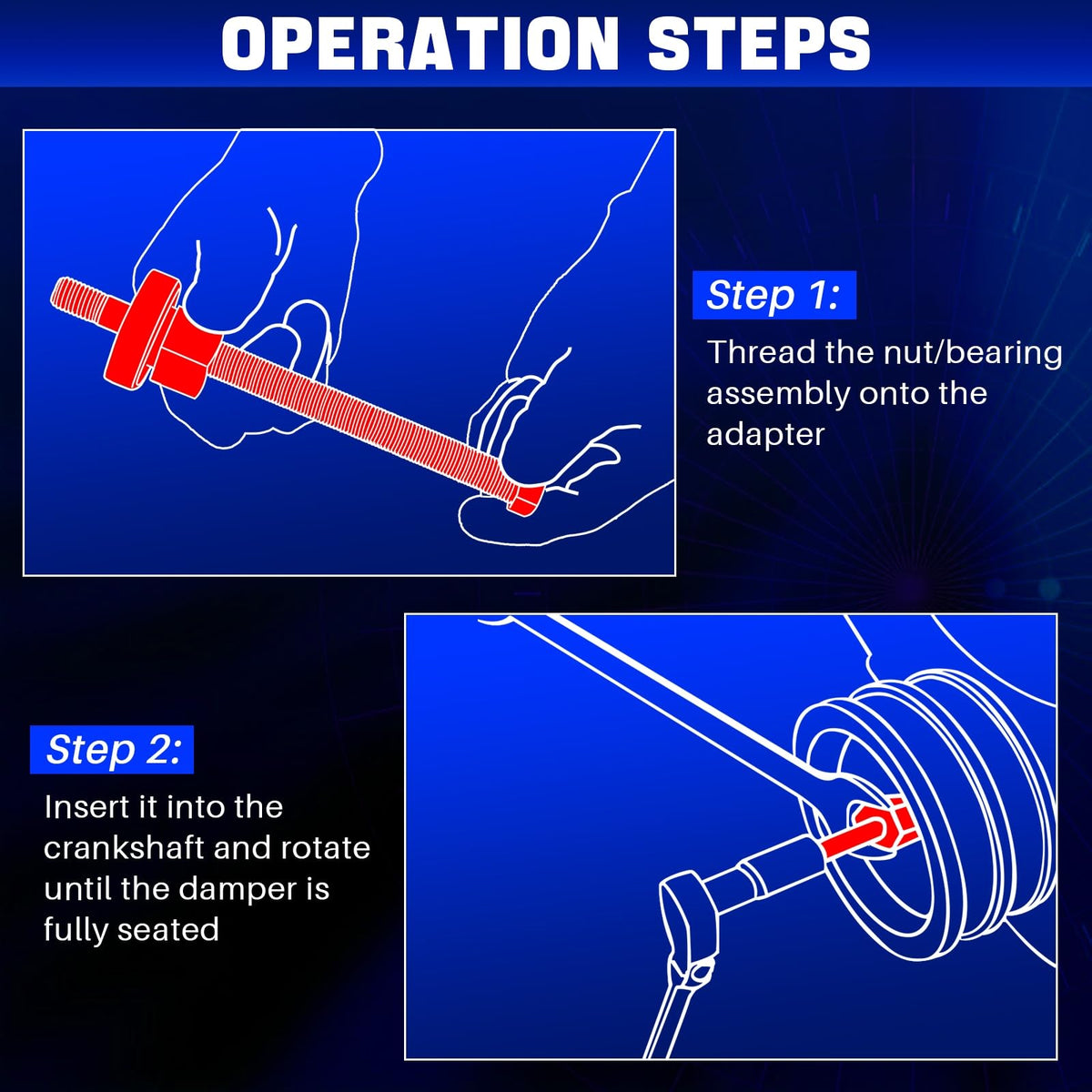 DASBET installer tool engaged on an engine demonstrating protected installation