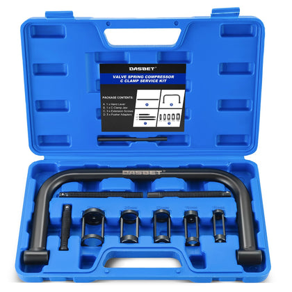 DASBET front view of C-clamp compressor showing sturdy frame and benefit of stable compression