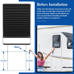 Dasunwat shade fully closed on RV door for strong privacy and glare reduction