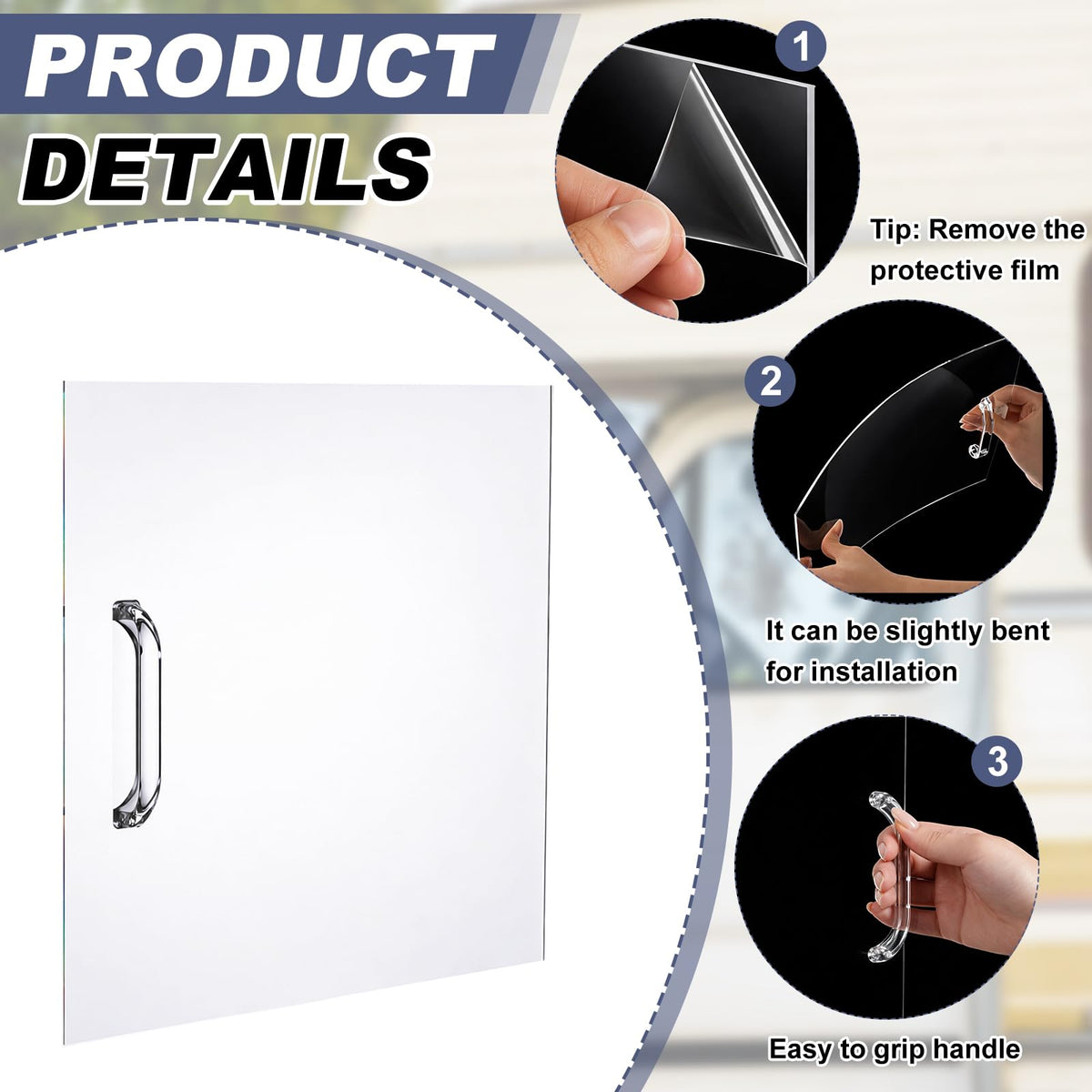 Datanly edge profile highlighting acrylic thickness and shatter-resistant benefit