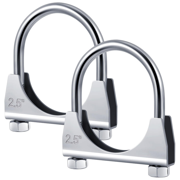 Datanly front view of four exhaust clamps showing complete kit and quick-install benefit