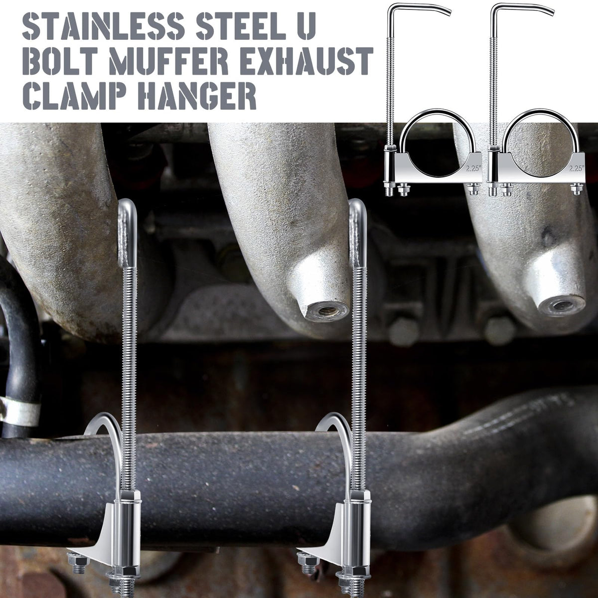 Datanly clamp being used in garage, quick DIY exhaust repair convenience