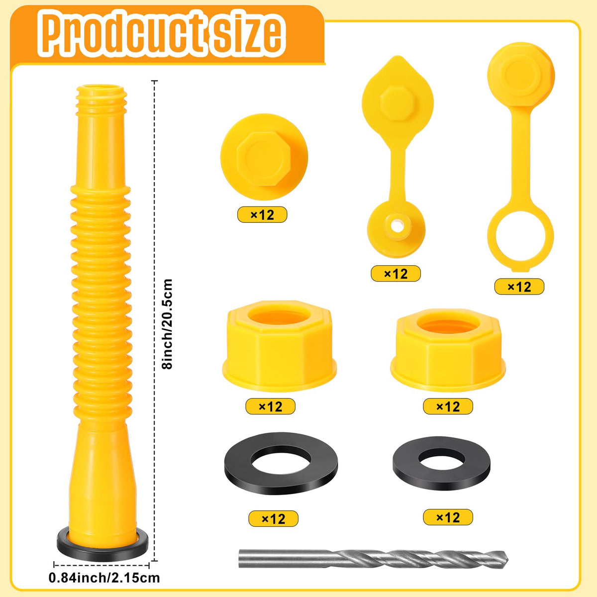 Datanly nozzles and caps laid out to show parts and quick repairs