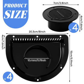 Datanly vent next to ruler showing dimensions for correct hole size and easy installation benefit