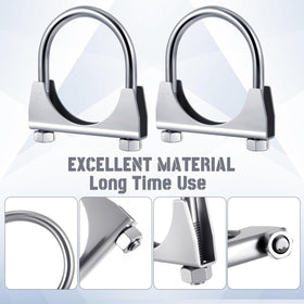 Datanly detailed U-bolt threads and 3/8-inch nuts for strong tightened joint