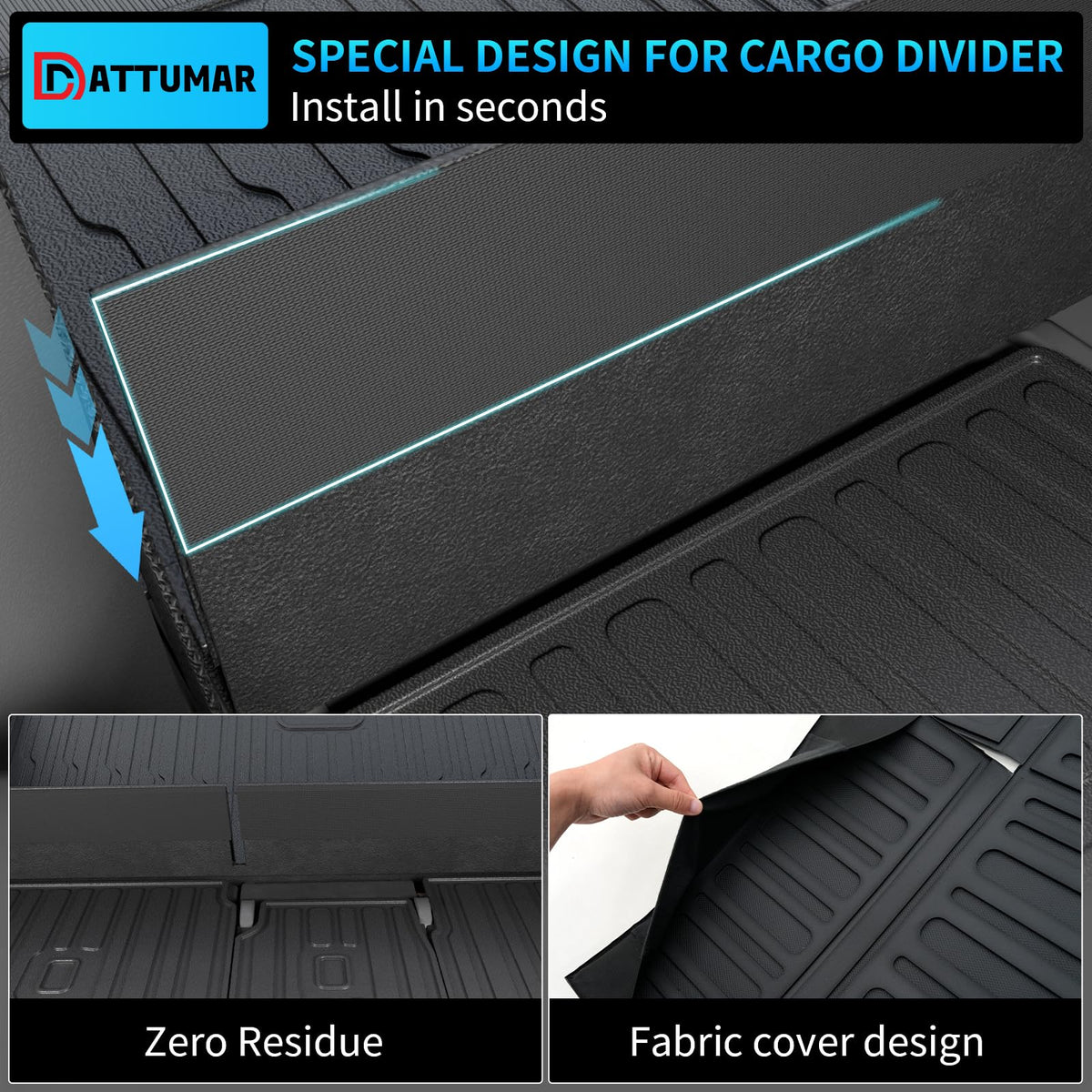 Dattumar cargo mat with a dog illustrating pet-safe protection and scratch resistance