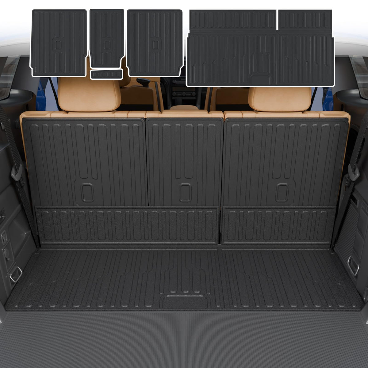 Dattumar trunk mat front view showing precise OEM fit and full coverage benefit