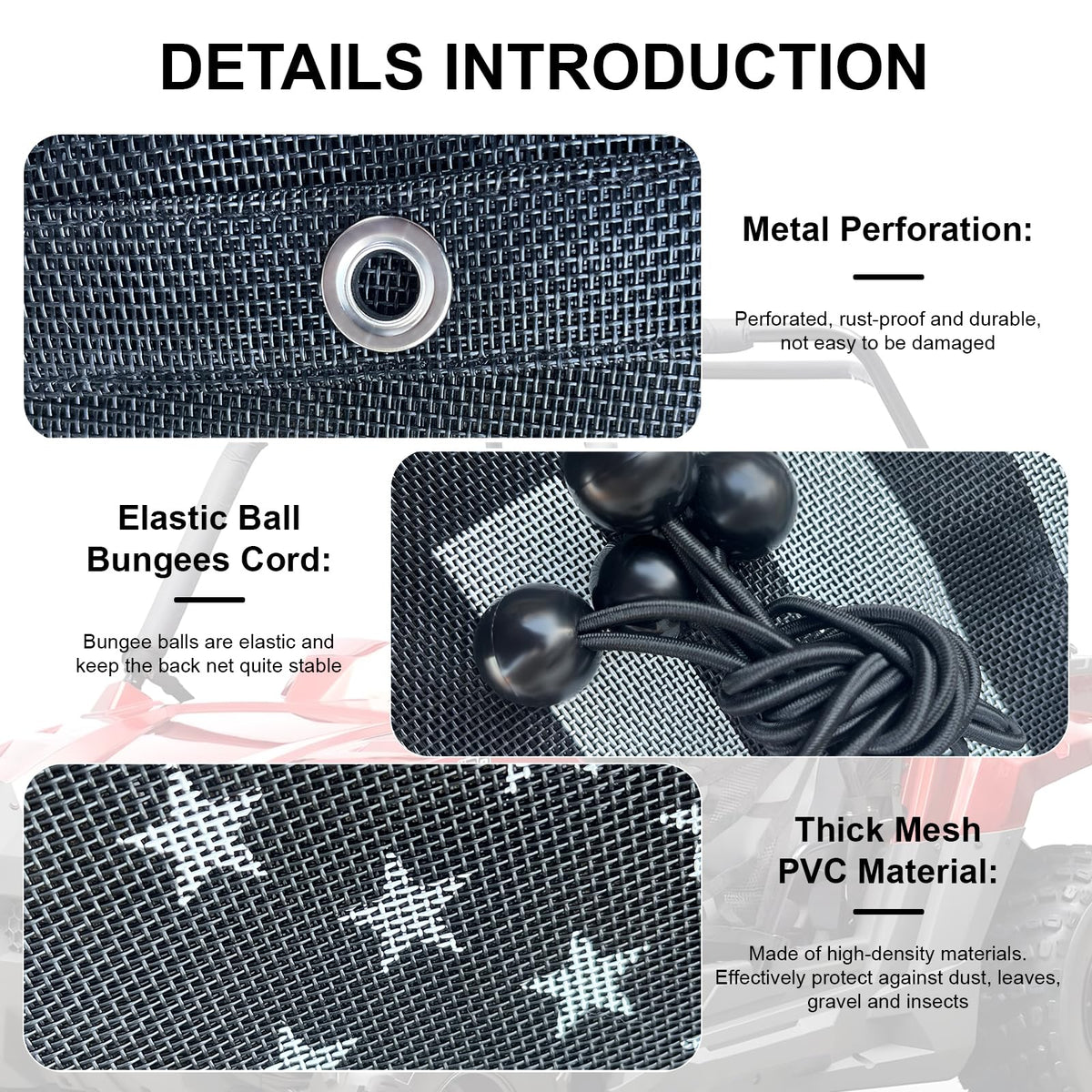 Dawnjaccee bungee and strap detail showing easy tool-free attachment