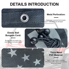 Dawnjaccee bungee and strap detail showing easy tool-free attachment