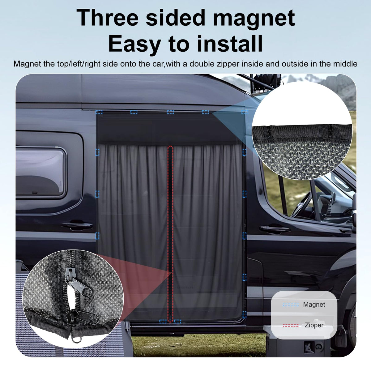 Dawnjaccee side door with screen for quick size and fit reference