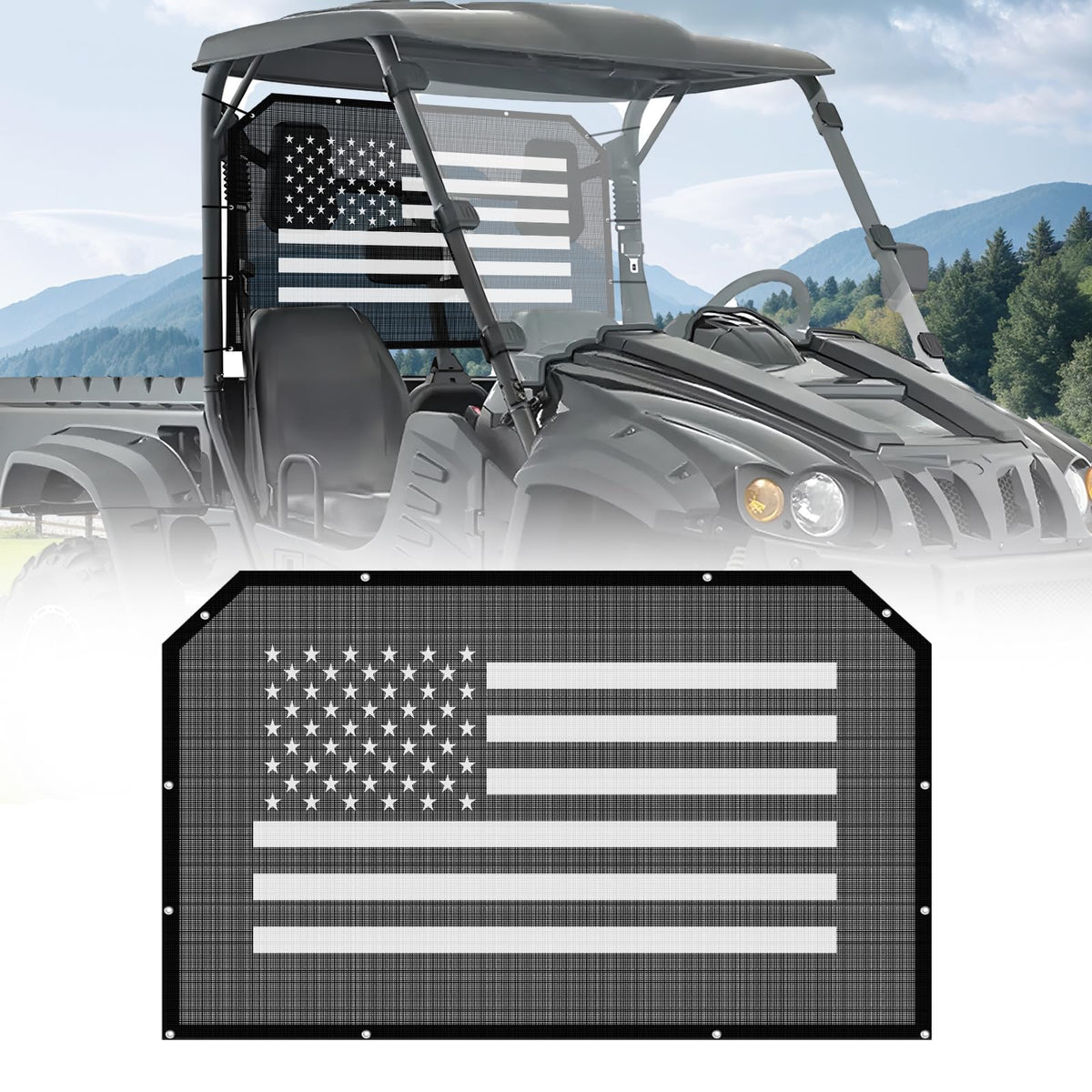 Dawnjaccee front packaging showing rear window net and benefits