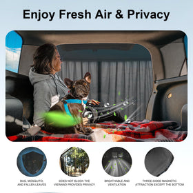 Dawnjaccee installed in van showing fresh air and privacy benefits