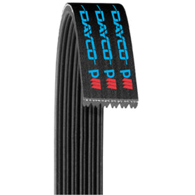 Dayco 5060840 front view showing entire 84-inch belt and brand label for correct replacement