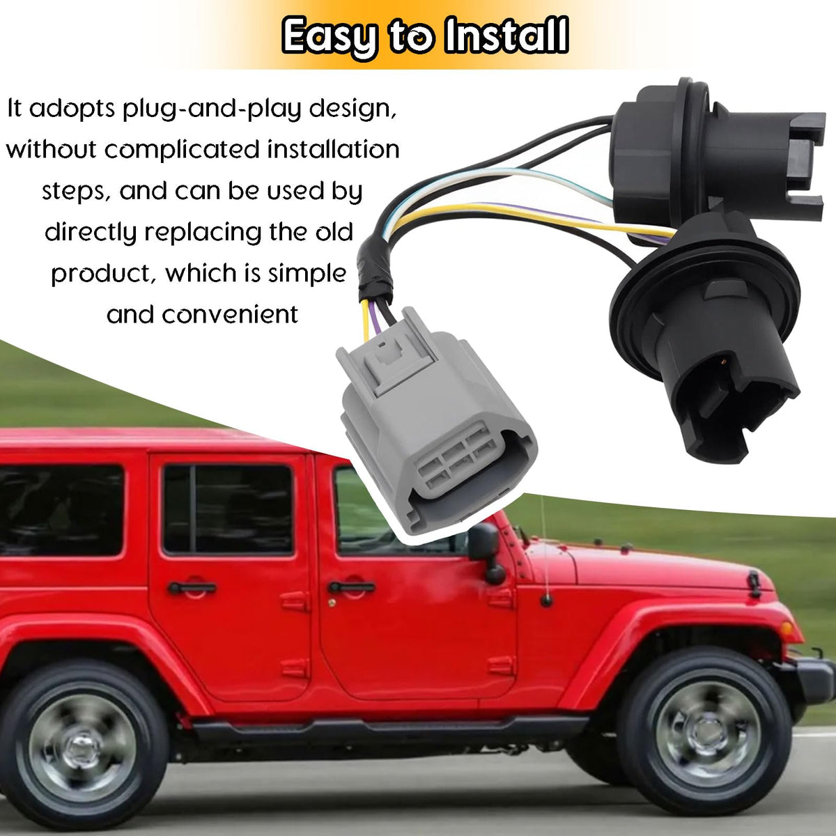 daydmaly harness installed on Jeep Wrangler JK taillight demonstrating correct fit