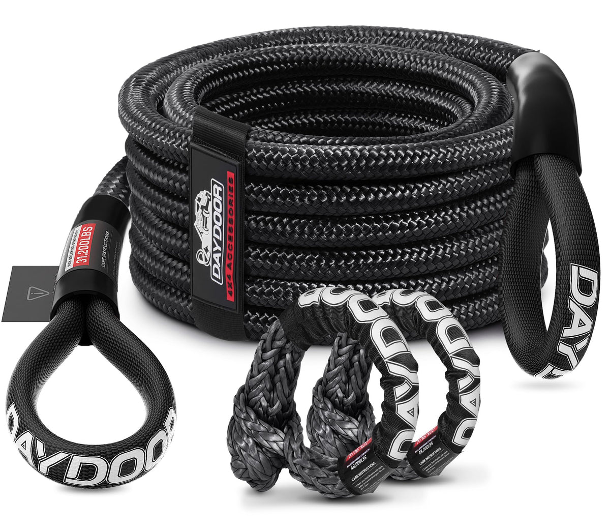 DAYDOOR front packaging showing gray tow rope kit and brand benefit