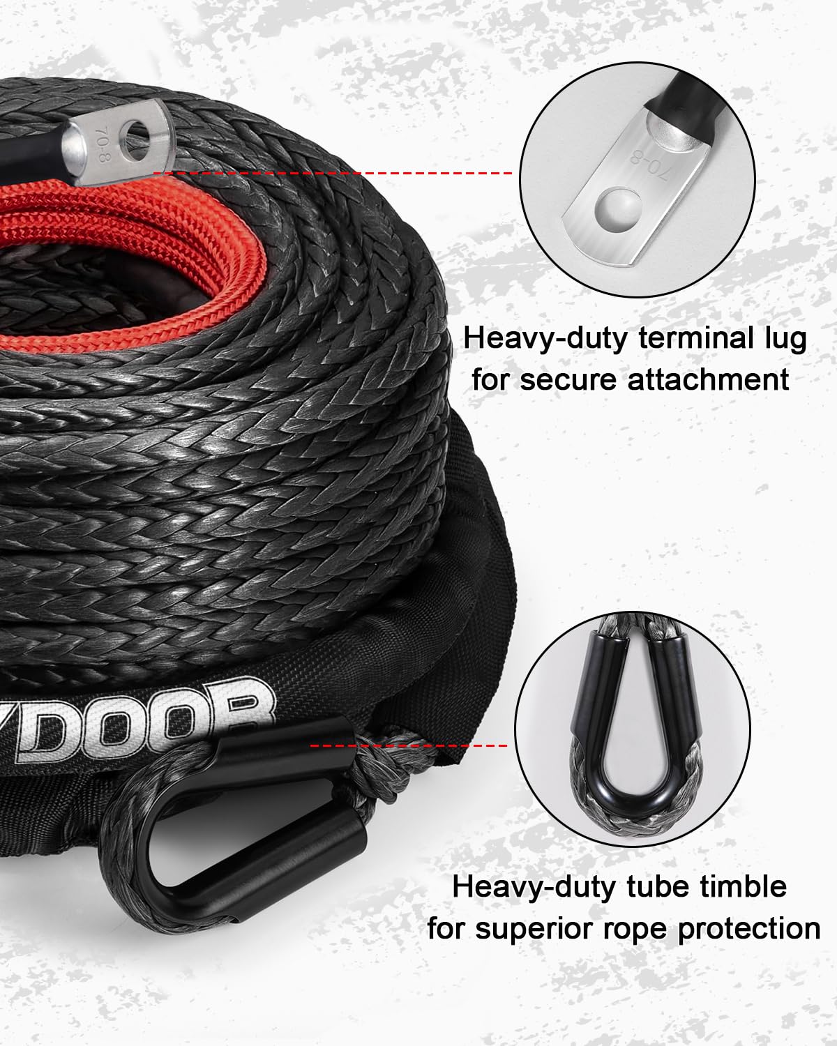 DAYDOOR sliding protective sleeve detail reducing abrasion and heat at contact points for longer life