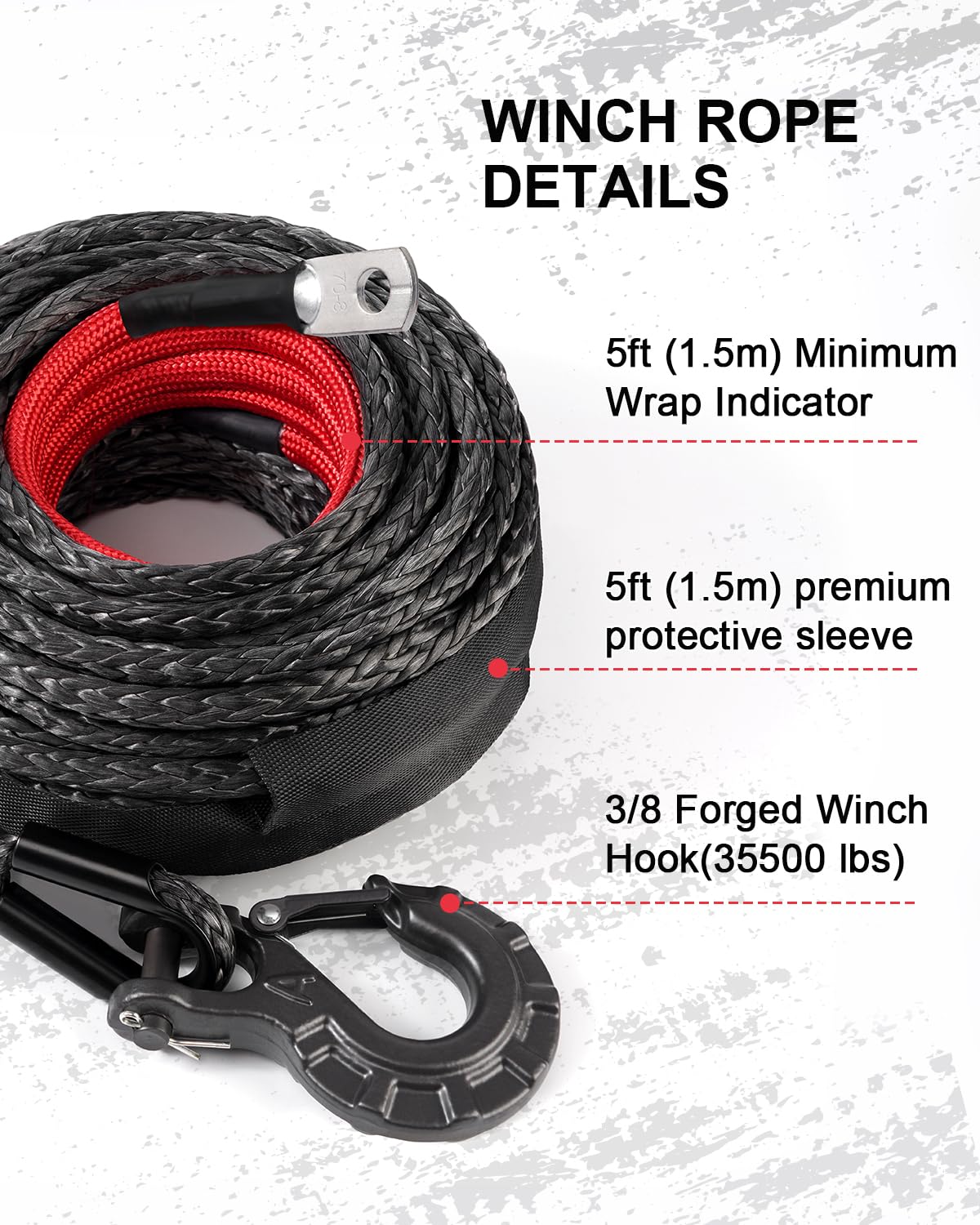 DAYDOOR rope mounted on a vehicle winch demonstrating in-use setup and reliable recovery benefit