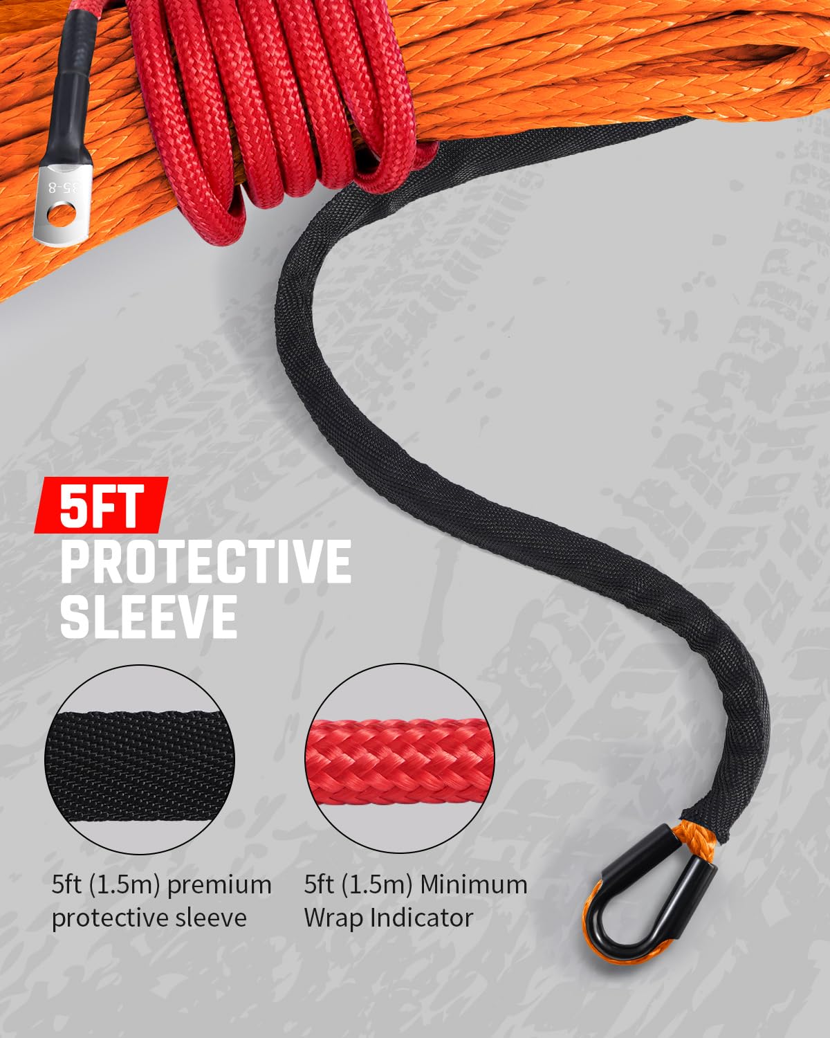 DAYDOOR rubber stopper detail protecting drum and preventing rope slip during use