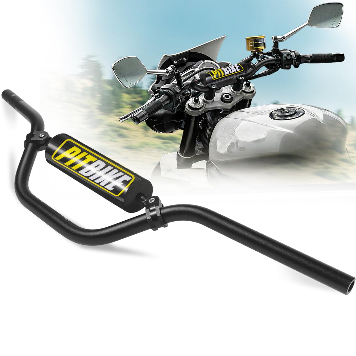 DAYIMADE front view handlebars showing full width and sweep benefit