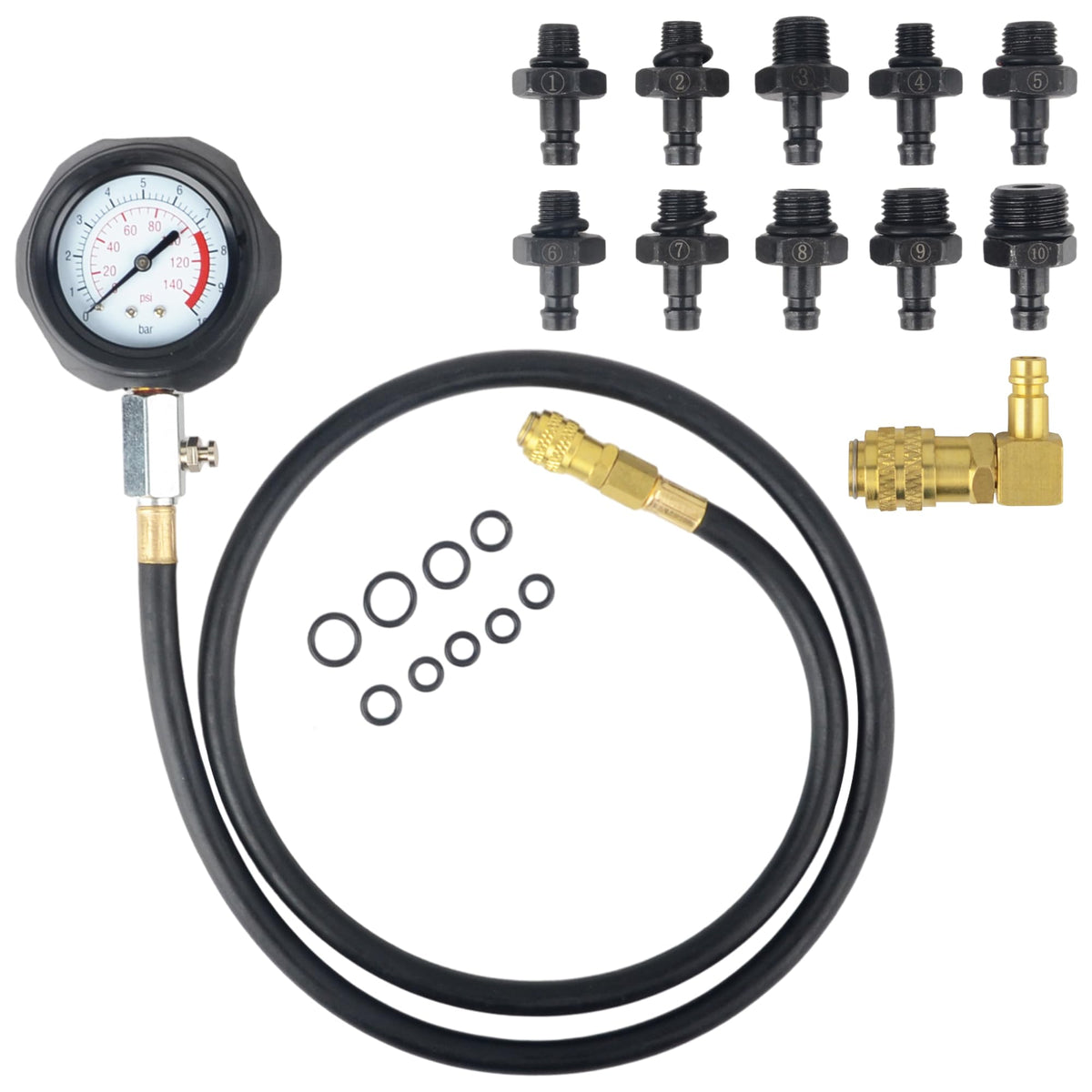 DAYUAN adaptor array laid out showing metric and imperial thread options